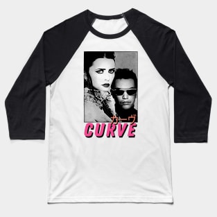 Curve • • • 90s Retro Aesthetic Design Baseball T-Shirt